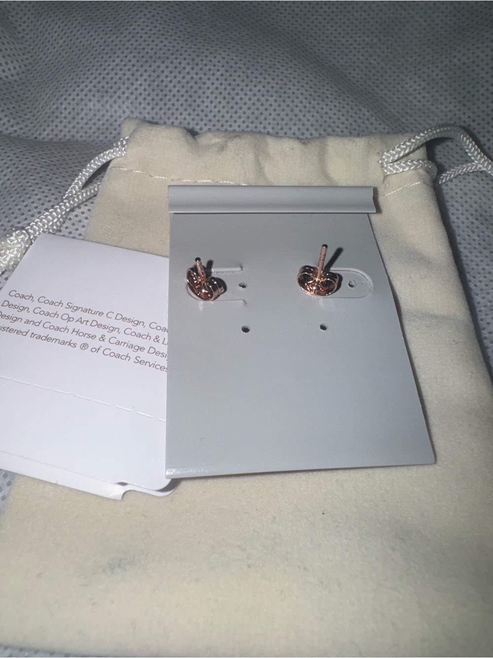 Coach horse and carriage gold tone earrings NWT - Picture 4 of 4